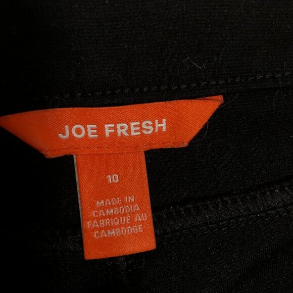 3/$25 ❥Joe Fresh Equestrian Skinny Stretch Pants Faux Leather Trim Size 10 Black - Picture 7 of 11